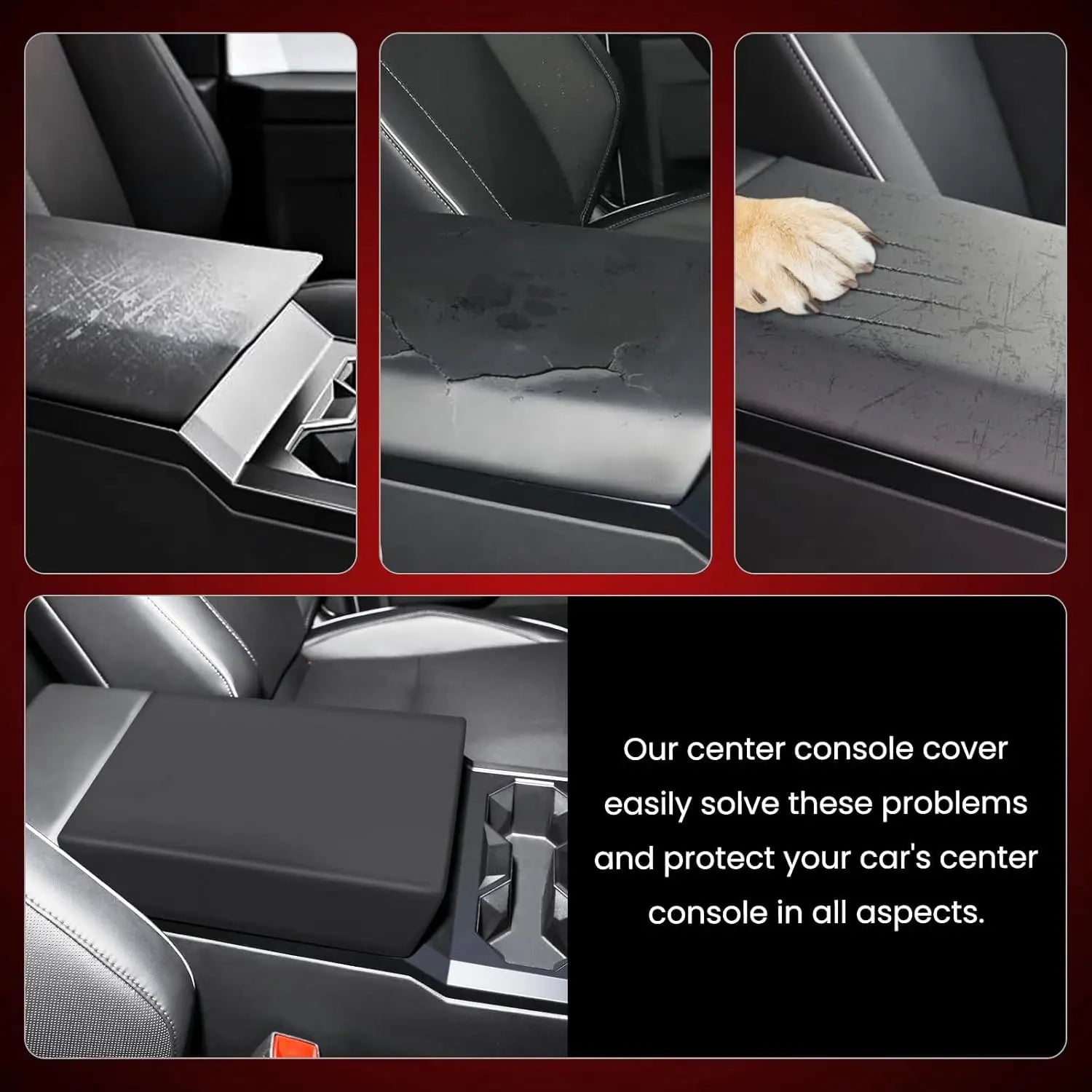 Center Console Armrest Cover for Tesla Cybertruck 2023 2024 2025 TPE Waterproof Armrest Box Cover Protector Interior Acessories