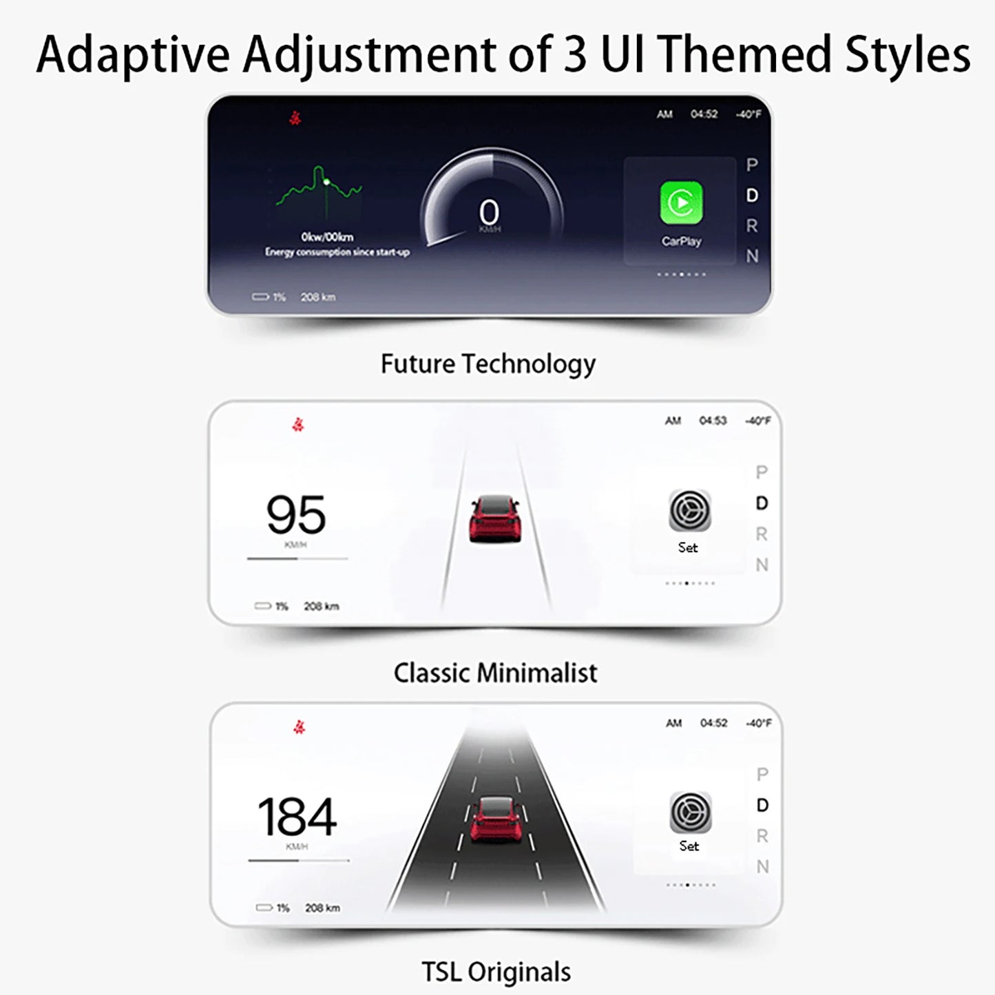 8.9" HUD for Tesla Model Y & Model 3 - Enhanced Carplay & Energy Consumption Monitoring for 2025 Juniper & Highland