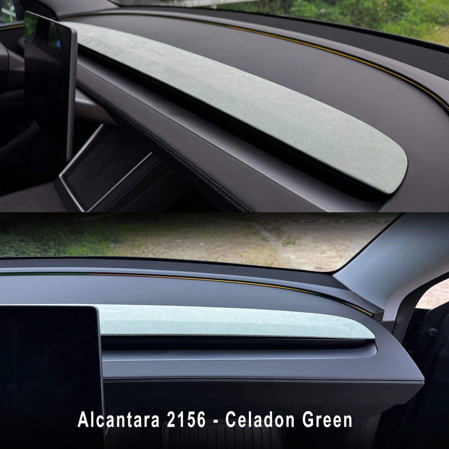 2025 Tesla Model Y & Model 3 Highland Authentic Alcantara Suede Dashboard Replacement - Elevate Your Car Interior!