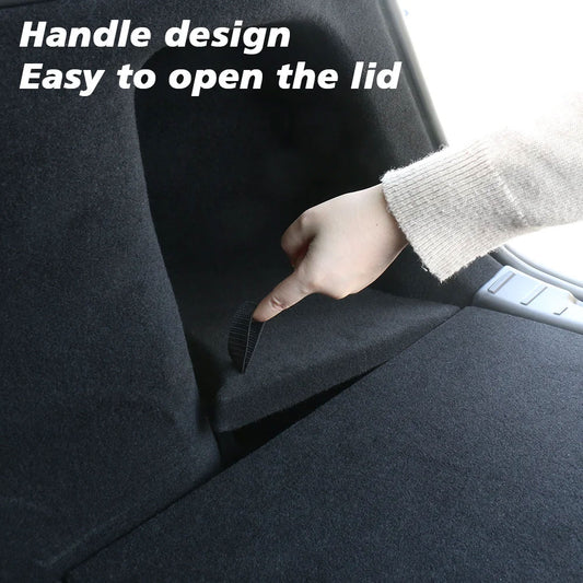 For Tesla New Model Y 2025 Launch Juniper Rear Trunck Side Storage Box with Flocking or TPE Lids Covers and Drawstring