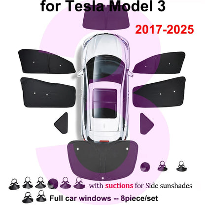 Premium Window Sun Shade for Tesla Model Y & Model 3/X/S (2023-2025) - Ultimate UV Protection & Full Privacy Cover