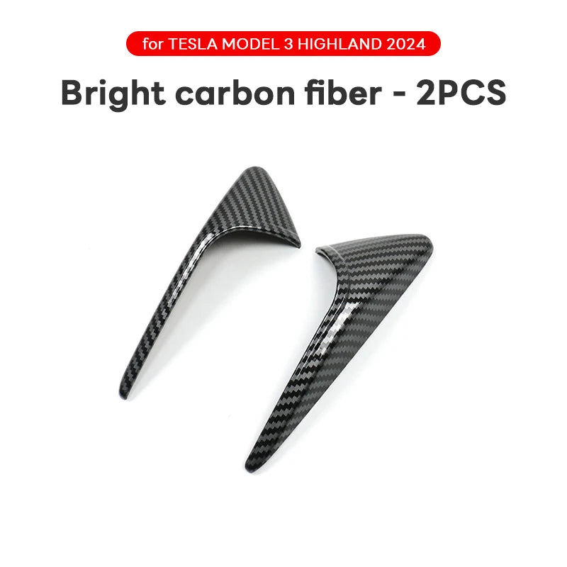 For Tesla Model Y Juniper Launch 2025 Model 3 Highland 2024 Side Camera Cover Lens Protector Shiny Matte Carbon Fiber Pattern