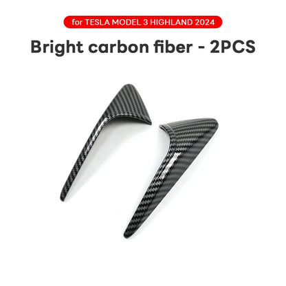 For Tesla Model Y Juniper Launch 2025 Model 3 Highland 2024 Side Camera Cover Lens Protector Shiny Matte Carbon Fiber Pattern