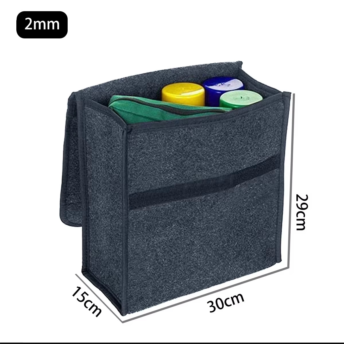 Premium Dark Gray Car Felt Storage Box - Thickened Soft Felt Organizer for Home and Vehicle Storage