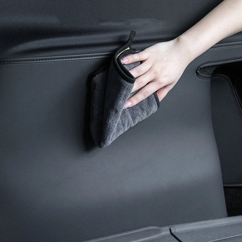 Premium PU Leather Rear Trunk Side Guards for Tesla Model Y Juniper 2025 - Corner Protection & Anti-Dirty Cargo Liner Pad