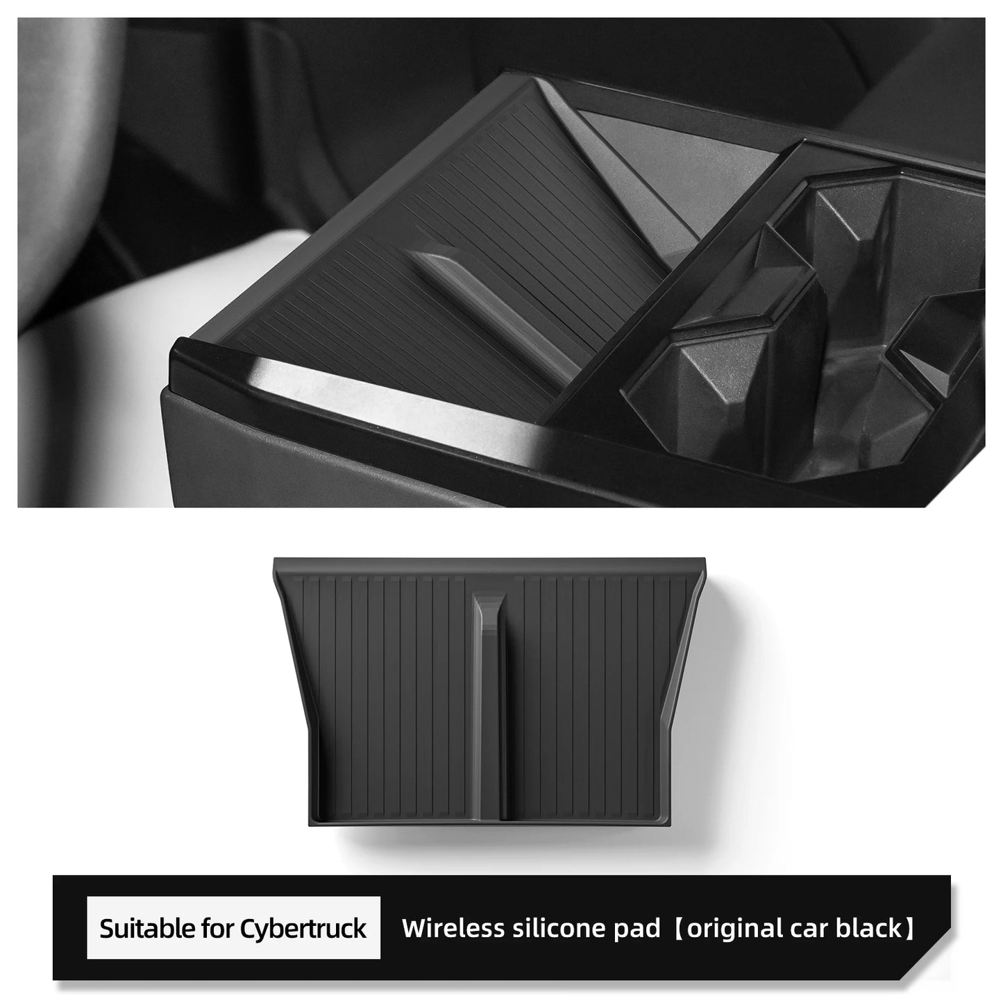 For Tesla Cybertruck 2024 Wireless Charging Pad Auto Interior Accessories Car Phone Non-Slip Charger Mat Pickup Protective Pad