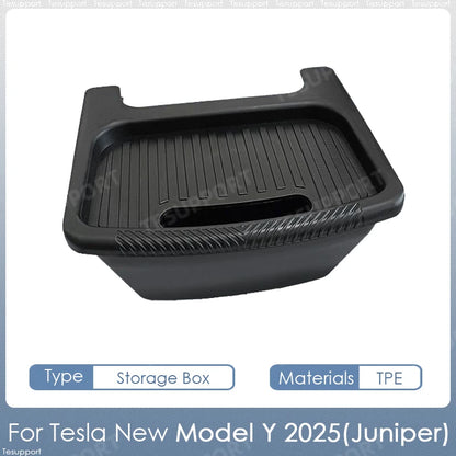 For Tesla Model Y 2025 Juniper Accessories Storage Box Rear Seat Backseat TPE Storage Box Bins Trash Can for New Model Y Juniper