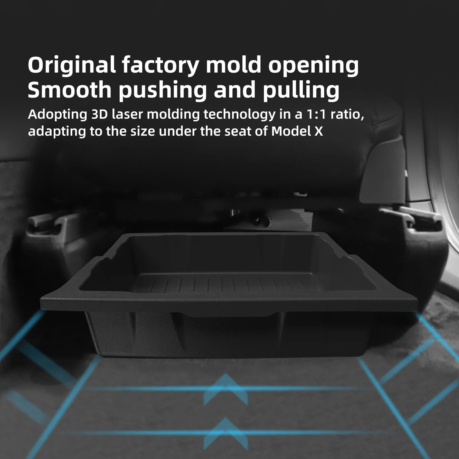 Tesla Model X Under Seat Storage Box - 2023-2024 Car Interior Organizer Drawer Case