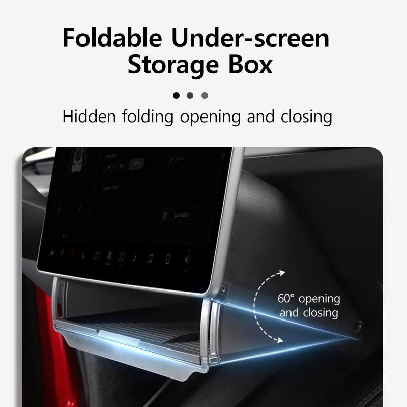 Tesla Model 3 Highland Under-Screen Hidden Storage Box - Foldable Car Interior Organizer
