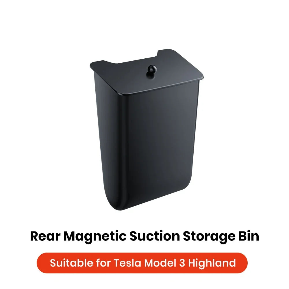 Tesla 2024 Highland Model 3 Rear Seat Trash Can - Magnetic Garbage Bin & Interior Storage Solution