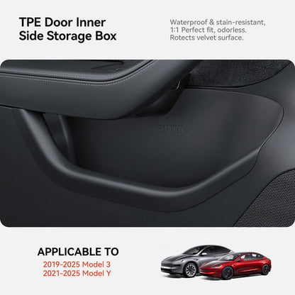 for Tesla Model Y Juniper Model 3 Highland Door Side Storage Box Full-Cover Front and Rear Interior Storage Box Accessories