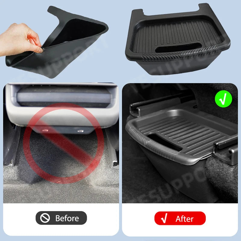 For Tesla Model Y 2025 Juniper Accessories Storage Box Rear Seat Backseat TPE Storage Box Bins Trash Can for New Model Y Juniper