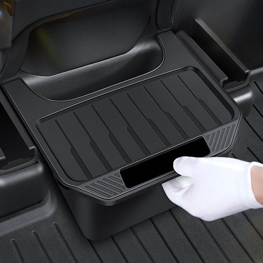 Rear Seat Storage Box for Tesla Model Y (2021-2025) - Under Air Vent Organizer & Trash Can Accessory