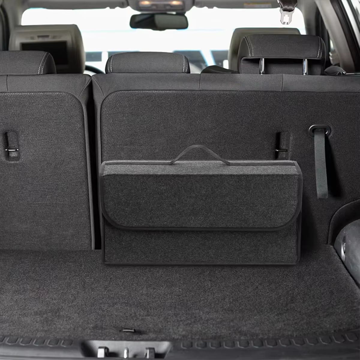 Premium Dark Gray Car Felt Storage Box - Thickened Soft Felt Organizer for Home and Vehicle Storage