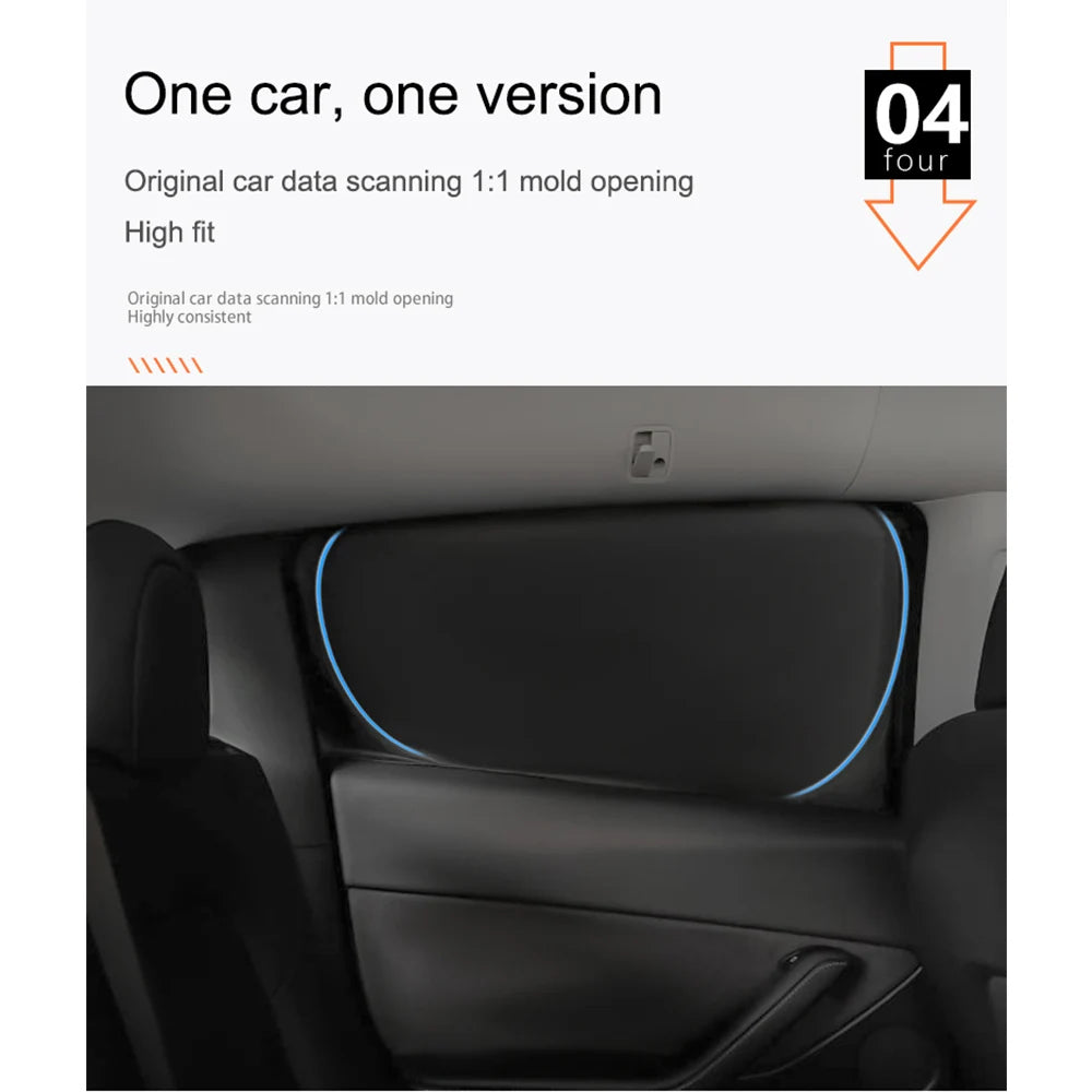 Premium Car Sun Shade for Tesla Model 3 & Y (2017-2025) - Ultimate Windshield & Side Window Privacy Protector for Kids
