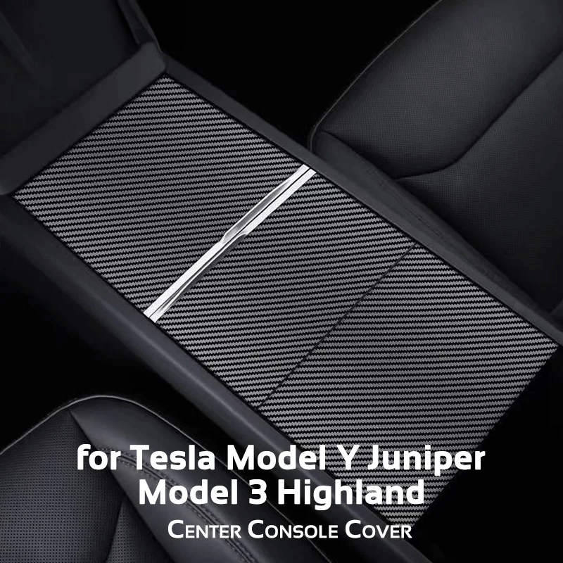 Premium Center Console Cover Protector Sticker for Tesla Model 3 Highland 2024 & Y Juniper 2025 - Durable Central Control Panel Film Car Accessory