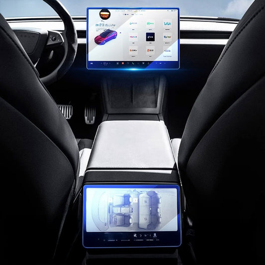 Premium Tempered Glass Screen Protector for Tesla Model Y & Model 3 - Front & Rear Protection for 2025 & 2024 Models