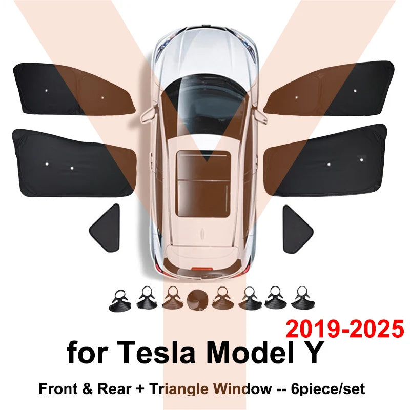 Premium Window Sun Shade for Tesla Model Y & Model 3/X/S (2023-2025) - Ultimate UV Protection & Full Privacy Cover