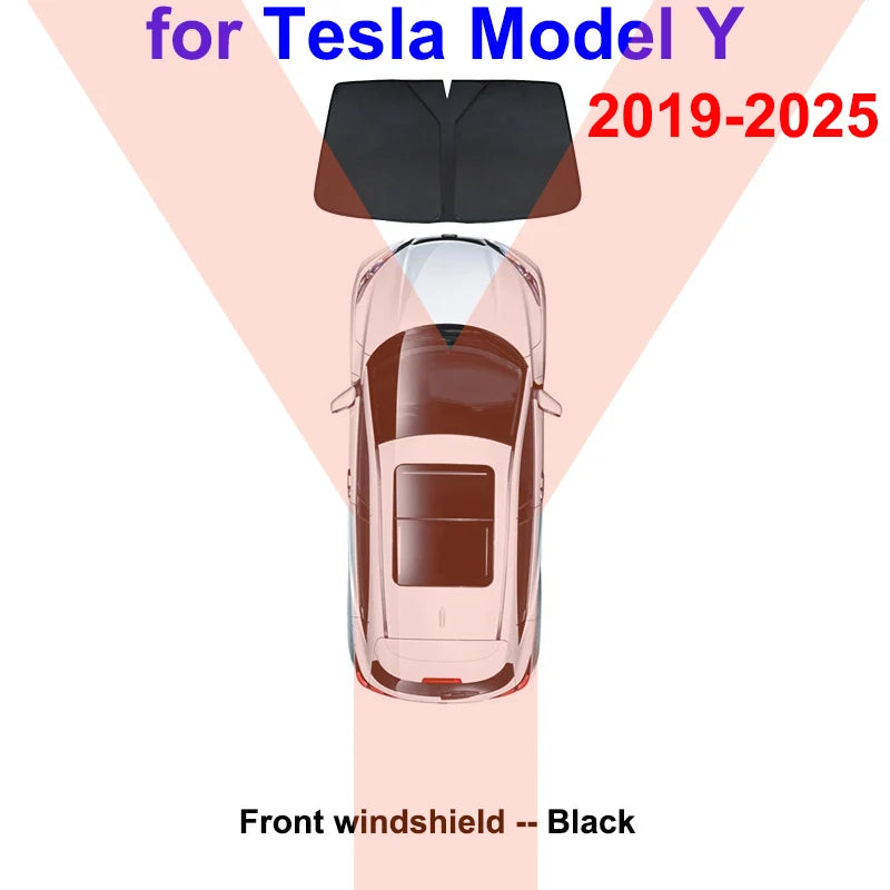 Premium Window Sun Shade for Tesla Model Y & Model 3/X/S (2023-2025) - Ultimate UV Protection & Full Privacy Cover