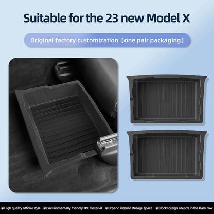 Tesla Model X Under Seat Storage Box - 2023-2024 Car Interior Organizer Drawer Case