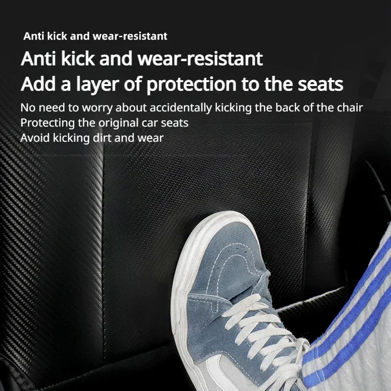 Premium Seat Kick Protector Pad for Tesla Model 3/Y - Durable Leather Anti-Dirty Cover for Kids - Essential Interior Accessory