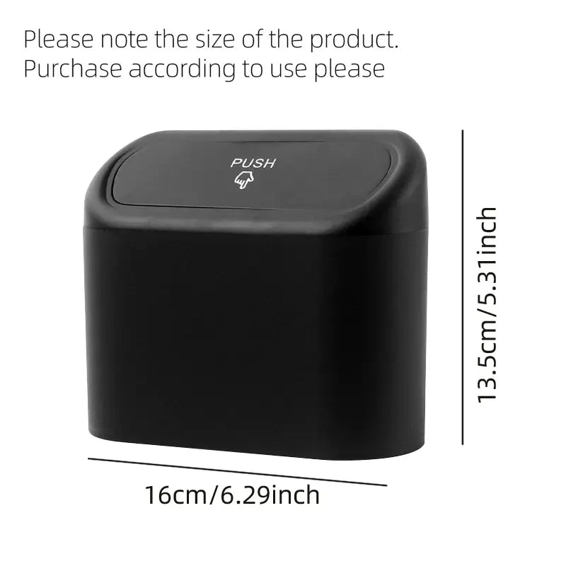 Compact Car Trash Bin - Hanging Vehicle Garbage Storage Solution for a Clean Ride