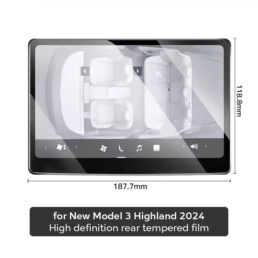 Premium Tempered Glass Screen Protector for Tesla Model Y & Model 3 - Front & Rear Protection for 2025 & 2024 Models