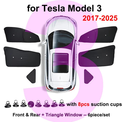 Premium Window Sun Shade for Tesla Model Y & Model 3/X/S (2023-2025) - Ultimate UV Protection & Full Privacy Cover