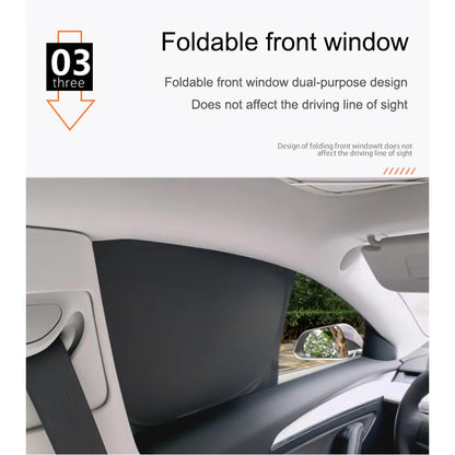 Premium Car Sun Shade for Tesla Model 3 & Y (2017-2025) - Ultimate Windshield & Side Window Privacy Protector for Kids